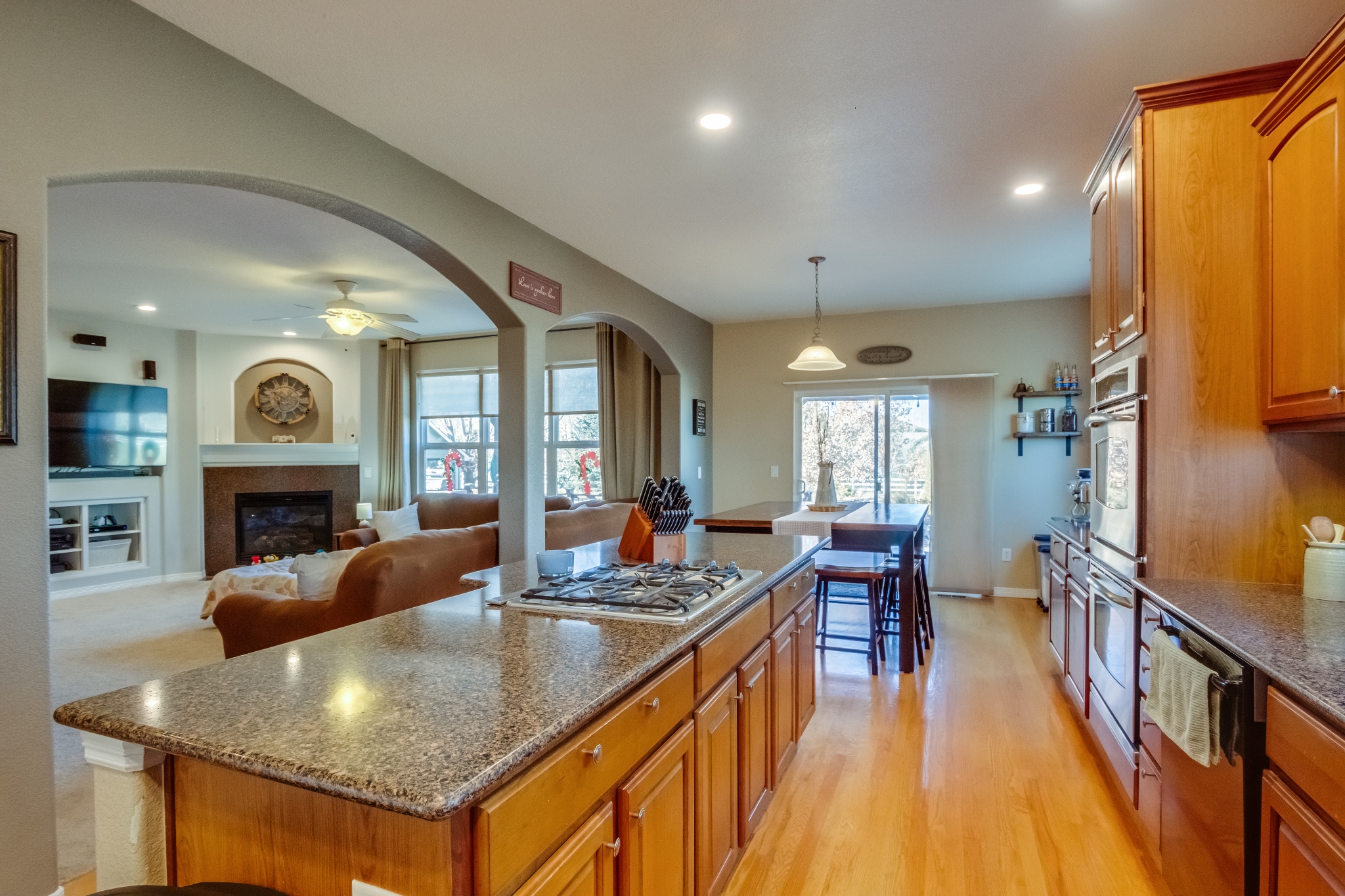 REAL ESTATE LISTING: 16263 Olive Way kitchen and family room