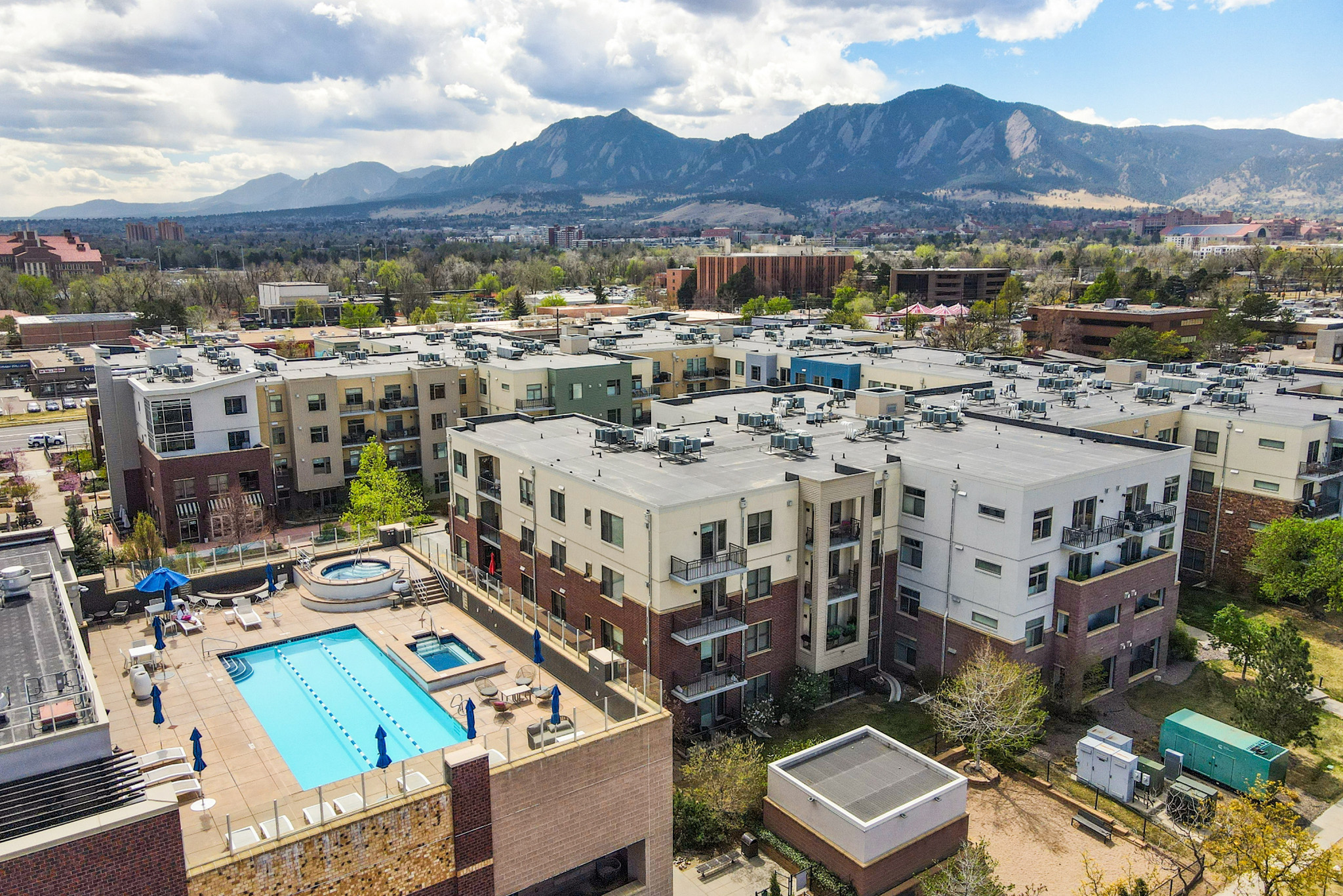 REAL ESTATE LISTING: 3710 Arapahoe Ave C-115 Boulder Rooftop Pool